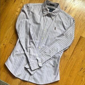Polo by Ralph Lauren Purple and White Button Down Shirt size 4